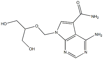 4-Amino-7-(2-hydroxy-1-hydroxymethylethoxymethyl)-7H-pyrrolo[2,3-d]pyrimidine-5-carboxamide Struktur