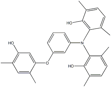 N,N-Bis(6-hydroxy-2,5-dimethylphenyl)-3-(5-hydroxy-2,4-dimethylphenoxy)benzenamine Struktur