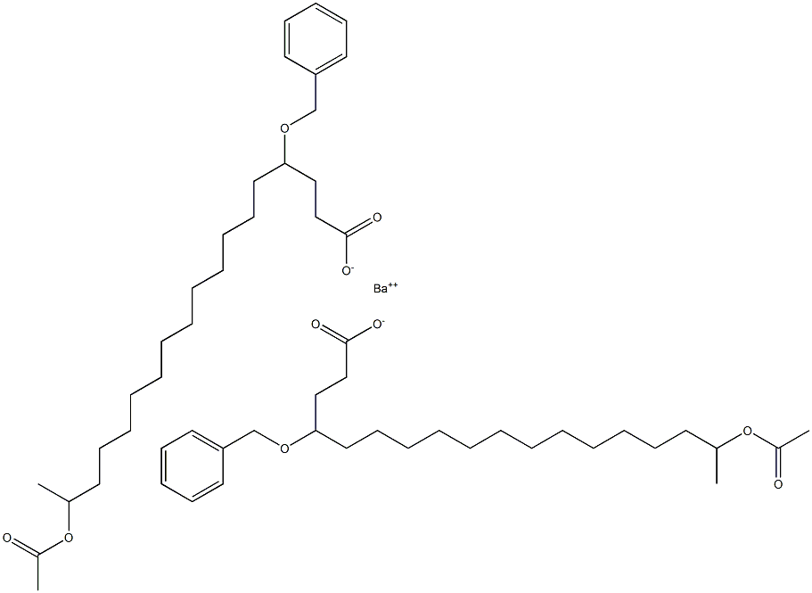 Bis(4-benzyloxy-17-acetyloxystearic acid)barium salt Struktur