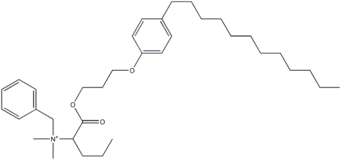 N,N-Dimethyl-N-benzyl-N-[1-[[3-(4-dodecylphenyloxy)propyl]oxycarbonyl]butyl]aminium Struktur