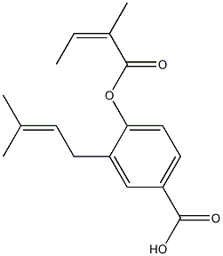 3-(3-Methyl-2-butenyl)-4-angeloyloxybenzoic acid Struktur