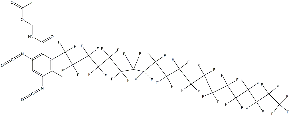 N-(Acetyloxymethyl)-2-(hentetracontafluoroicosyl)-4,6-diisocyanato-3-methylbenzamide Struktur