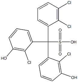 (2,3-Dichlorophenyl)bis(2-chloro-3-hydroxyphenyl)methanesulfonic acid Struktur