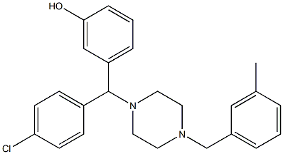 1-[(3-Hydroxyphenyl)(4-chlorophenyl)methyl]-4-(3-methylbenzyl)piperazine Struktur