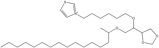 3-[6-(2-Hexadecyloxymethyl-1,3-dioxolan-4-ylmethoxy)hexyl]thiazolium Struktur