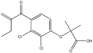 2-[2,3-Dichloro-4-(2-methylene-1-oxobutyl)phenoxy]isobutyric acid Struktur