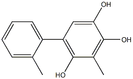 3-Methyl-5-(2-methylphenyl)benzene-1,2,4-triol Struktur