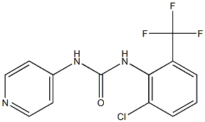 1-[(2-(Trifluoromethyl)-6-chlorophenyl)]-3-(pyridin-4-yl)urea Struktur