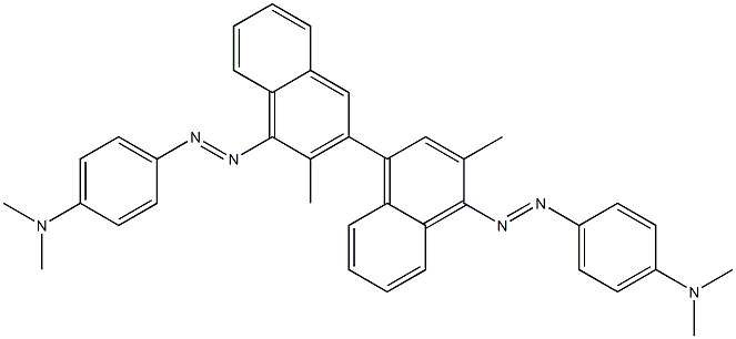 4,4'-Bis(4-dimethylaminophenylazo)-3,3'-dimethyl-1,2'-binaphthalene Struktur