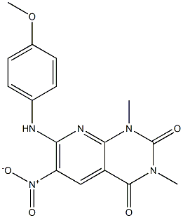 7-[(p-Methoxyphenyl)amino]-1,3-dimethyl-6-nitropyrido[2,3-d]pyrimidine-2,4(1H,3H)-dione Struktur