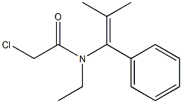 N-(1-Phenyl-2-methyl-1-propenyl)-N-ethyl-2-chloroacetamide Struktur