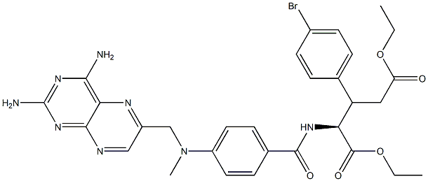 N-[4-[Methyl[(2,4-diamino-6-pteridinyl)methyl]amino]benzoyl]-3-(4-bromophenyl)glutamic acid diethyl ester Struktur