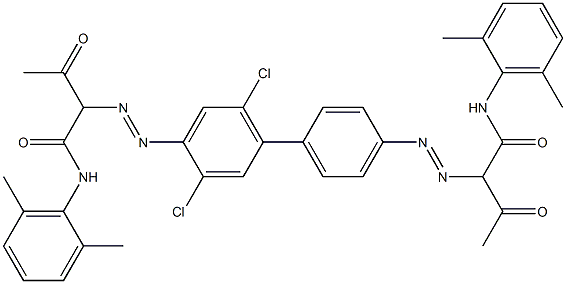 4,4'-Bis[[1-(2,6-dimethylphenylamino)-1,3-dioxobutan-2-yl]azo]-3,6-dichloro-1,1'-biphenyl Struktur