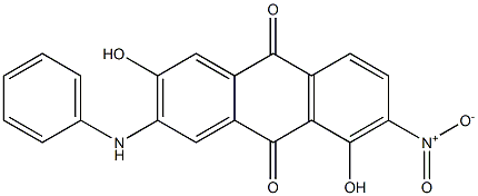 2-Anilino-3,8-dihydroxy-7-nitroanthraquinone Struktur