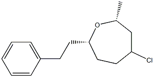 (2R,7S)-4-Chloro-2-methyl-7-(2-phenylethyl)oxepane Struktur