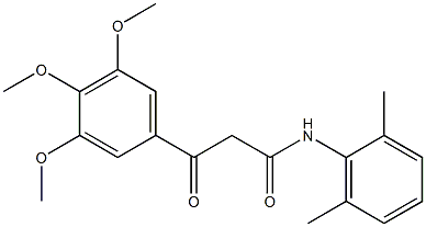 2-(3,4,5-Trimethoxybenzoyl)-N-(2,6-dimethylphenyl)acetamide Struktur