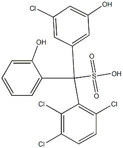 (3-Chloro-5-hydroxyphenyl)(2,3,6-trichlorophenyl)(2-hydroxyphenyl)methanesulfonic acid Struktur