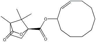 (1S)-4,7,7-Trimethyl-3-oxo-2-oxabicyclo[2.2.1]heptane-1-carboxylic acid 2-cyclodecen-1-yl ester Struktur