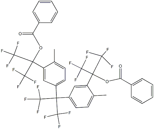 2,2-Bis[4-methyl-3-(2-benzoyloxy-1,1,1,3,3,3-hexafluoropropan-2-yl)phenyl]-1,1,1,3,3,3-hexafluoropropane Struktur