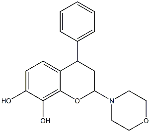 3,4-Dihydro-2-morpholino-4-phenyl-2H-1-benzopyran-7,8-diol Struktur