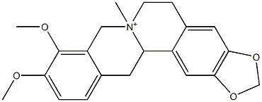 5,6,7,8,13,13a-Hexahydro-9,10-dimethoxy-7-methylbenzo[g]-1,3-benzodioxolo[5,6-a]quinolizinium Struktur