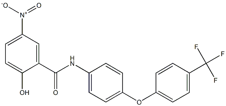 2-Hydroxy-5-nitro-N-[4-(4-trifluoromethylphenoxy)phenyl]benzamide Struktur