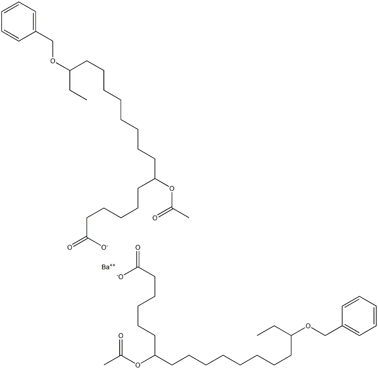 Bis(16-benzyloxy-7-acetyloxystearic acid)barium salt Struktur