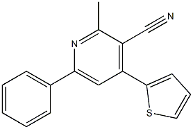 4-(2-Thienyl)-6-phenyl-3-cyano-2-methylpyridine Struktur