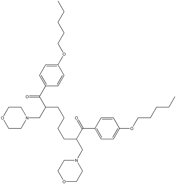 1,8-Bis(4-pentyloxyphenyl)-2,7-bis(morpholinomethyl)-1,8-octanedione Struktur