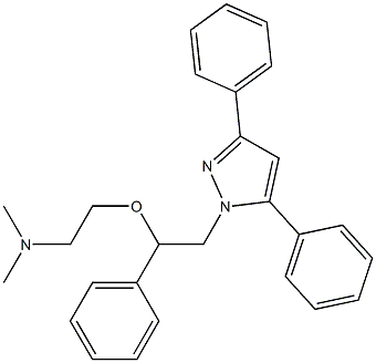 3,5-Diphenyl-1-[2-phenyl-2-[2-(dimethylamino)ethoxy]ethyl]-1H-pyrazole Struktur