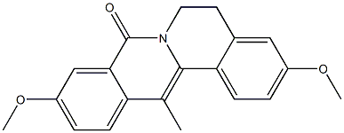 5,6-Dihydro-3,10-dimethoxy-13-methyl-8H-dibenzo[a,g]quinolizin-8-one Struktur