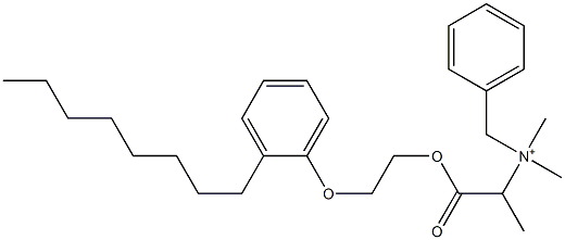 N,N-Dimethyl-N-benzyl-N-[1-[[2-(2-octylphenyloxy)ethyl]oxycarbonyl]ethyl]aminium Struktur