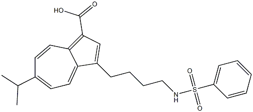 6-Isopropyl-3-[4-(phenylsulfonylamino)butyl]azulene-1-carboxylic acid Struktur