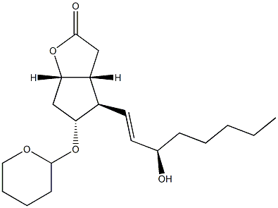 (1S,5R,6R,7R)-6-[(1E,3R)-3-Hydroxy-1-octenyl]-7-(tetrahydro-2H-pyran-2-yloxy)-2-oxabicyclo[3.3.0]octan-3-one Struktur