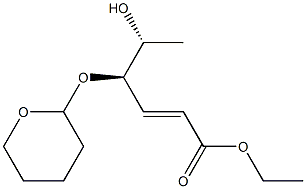 (4R,5R,E)-5-Hydroxy-4-[[(3,4,5,6-tetrahydro-2H-pyran)-2-yl]oxy]-2-hexenoic acid ethyl ester Struktur