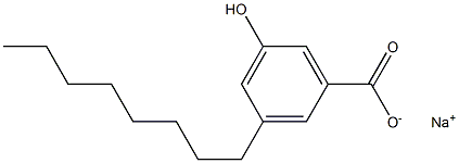 3-Octyl-5-hydroxybenzoic acid sodium salt Struktur