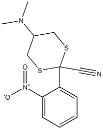 5-(Dimethylamino)-2-[2-nitrophenyl]-1,3-dithiane-2-carbonitrile Struktur