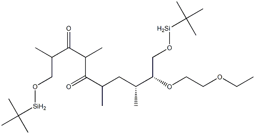 (8R,9R)-1,10-Bis(tert-butylsilyloxy)-2,4,6,8-tetramethyl-9-(2-ethoxyethoxy)decane-3,5-dione Struktur