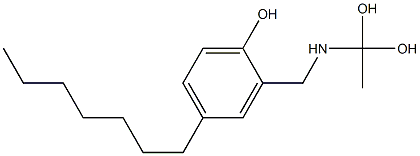 2-[(1,1-Dihydroxyethyl)aminomethyl]-4-heptylphenol Struktur