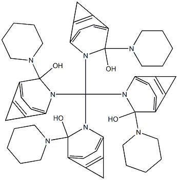 1,1',1'',1'''-[Methanetetrayltetrakis[methylene(oxy)(4,1-phenylene)(iminomethylene)]]tetrakispiperidine Struktur