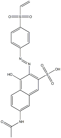 7-Acetylamino-4-hydroxy-3-[p-(vinylsulfonyl)phenylazo]-2-naphthalenesulfonic acid Struktur