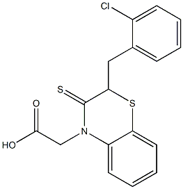 2-(2-Chlorobenzyl)-2,3-dihydro-3-thioxo-4H-1,4-benzothiazine-4-acetic acid Struktur