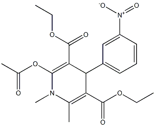 4-(3-Nitrophenyl)-2-(acetyloxy)methyl-6-methyl-1,4-dihydropyridine-3,5-dicarboxylic acid diethyl ester Struktur