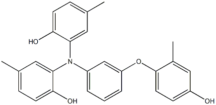 N,N-Bis(2-hydroxy-5-methylphenyl)-3-(4-hydroxy-2-methylphenoxy)benzenamine Struktur