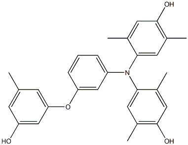 N,N-Bis(4-hydroxy-2,5-dimethylphenyl)-3-(3-hydroxy-5-methylphenoxy)benzenamine Struktur