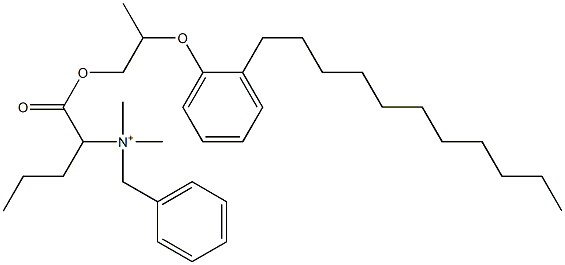 N,N-Dimethyl-N-benzyl-N-[1-[[2-(2-undecylphenyloxy)propyl]oxycarbonyl]butyl]aminium Struktur