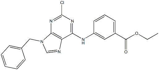 3-(9-Benzyl-2-chloro-9H-purin-6-ylamino)benzoic acid ethyl ester Struktur