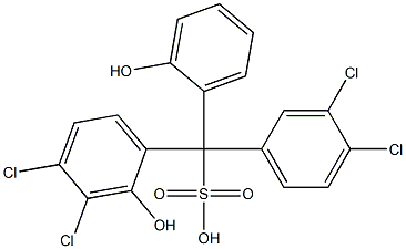 (3,4-Dichlorophenyl)(3,4-dichloro-2-hydroxyphenyl)(2-hydroxyphenyl)methanesulfonic acid Struktur