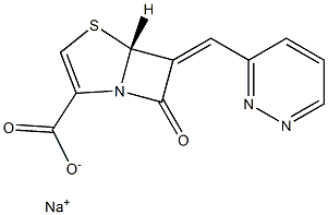 (5R)-7-Oxo-6-[(pyridazin-3-yl)methylene]-4-thia-1-azabicyclo[3.2.0]hept-2-ene-2-carboxylic acid sodium salt Struktur