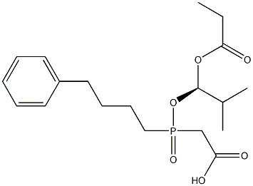 2-[[(R)-2-Methyl-1-(1-oxopropoxy)propoxy](4-phenylbutyl)phosphinyl]acetic acid Struktur